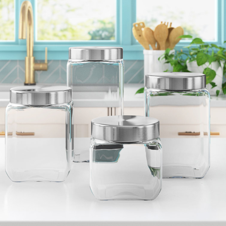 Wayfair Basics 4 Piece Screw Top Glass Kitchen Canister Set & Reviews Wayfair.ca